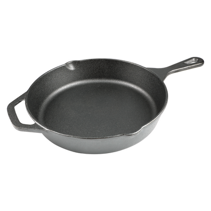 10 Inch Cast Iron Skillet, Pre-Seasoned Frying Pan for Oven, Stovetop, Grill & Campfire, Durable, Non-Toxic, Even-Heating Cookware, Black