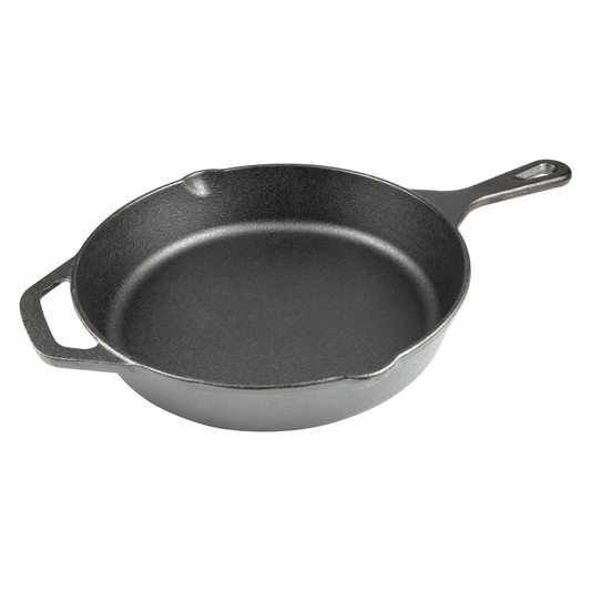 10 Inch Cast Iron Skillet, Pre-Seasoned Frying Pan for Oven, Stovetop, Grill & Campfire, Durable, Non-Toxic, Even-Heating Cookware, Black